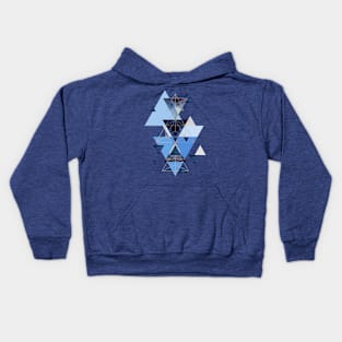 Geometric Triangle Compilation in Blue Kids Hoodie